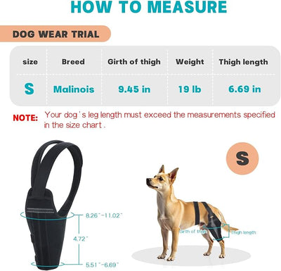Dog Knee Brace–Adjustable Support Brace for Torn Acl Hind Legs with 2 Stabilizer Support to Reduces Pain, Ligament Injuries & Luxating Patella for Small Medium Large Dogs (Left Leg, S)