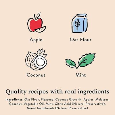 Bocce's Bakery Dailies Brushy Bites Dog Treats for Wellness Support, Wheat-Free Dog Treats, Made with Real Ingredients, Baked in The USA, Natural Soft & Chewy, Apple & Mint Recipe, 6 oz