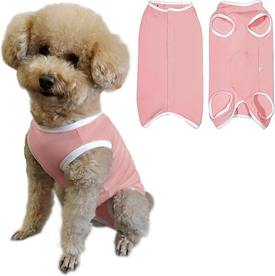 Dog's Recovery Suit Post Surgery Shirt for Puppy, Small Dog Surgical Recovery Suit for Female Male Dogs, Dog Onesie Protect Surgical Wound(Pink-xs)