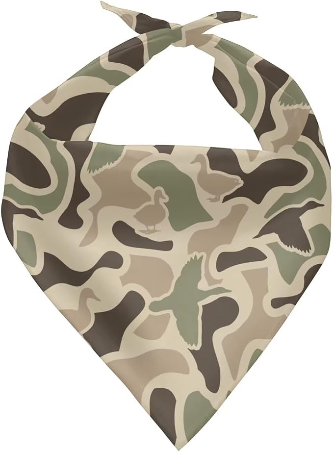 KEIAHUAN Duck Camo Hunting Dog Bandana Handkerchiefs Scarfs Triangle Bibs Washable Double Reversible Kerchief Scarf Adjustable Accessories for Small to Large Dog Puppy Cat