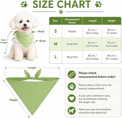 Petitebella Single Color Pet Bandana (White, Large)