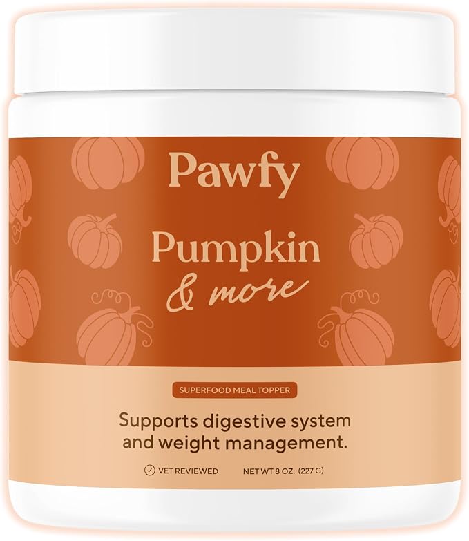 Pawfy Pumpkin for Dogs - Natural Fiber Supplement | Organic Pumpkin Powder for Dogs with Digestive Support | Supports Stomach Healthy Digestion - 100% Pumpkin Puree Fiber