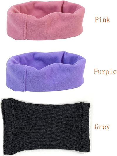 Quiet Ears Covers for Dogs 3pcs,Dog Snoods Ear Covers for Noise,Grooming and Force Drying Miracle Tool for Anxiety Relief & Calming Dogs(Grey+Pink+Purple) (Large)