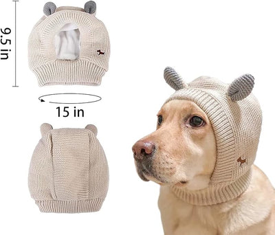 Quiet Ears for Dogs Anxiety Barking Dog Ear Covers Muffs Snood for Noise | 2PCS Ear Hearing Earmuffs Fireworks Protection Anti Anxiety Dog Hat Large Dog (Purple & Grey)