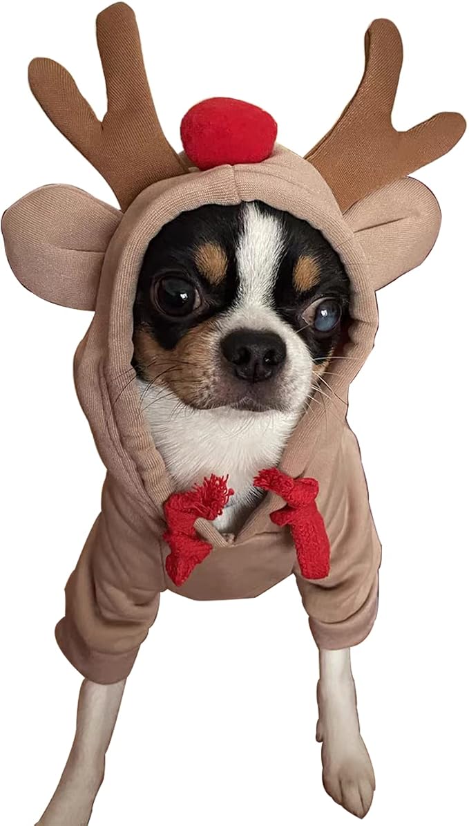 Pet Clothes Dogs Hoodie Sweatshirt - Elk Fruit Shape Cold Weather Clothes Costume Outfit for Puppy Cats Small MediumDog (m)