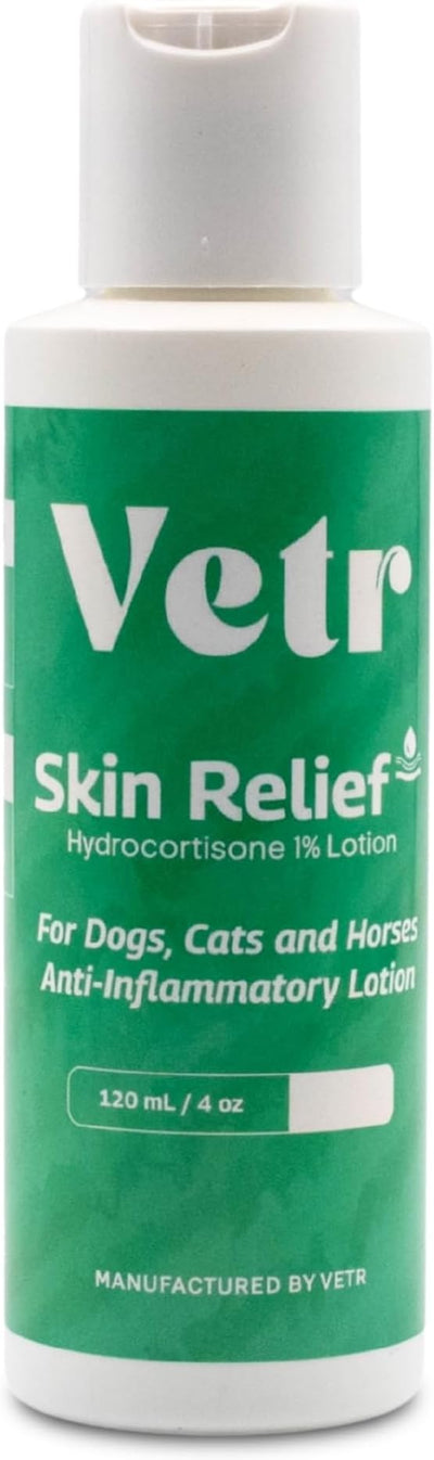 vetr Skin Relief Hydrocortisone Gel for Dogs - Topical Support for Itchy Skin and Hot Spots - 4 oz (120mL) - Vet-Formulated in USA