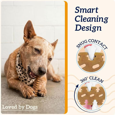 Groovies Dog Dental Treats, Flexible Yet Effective, Patented DentalFit Technology to Help Control Tartar & Freshen Breath, Small Dog Chews (5-15 lbs), USA Manufactured Oral Care, 96 Count