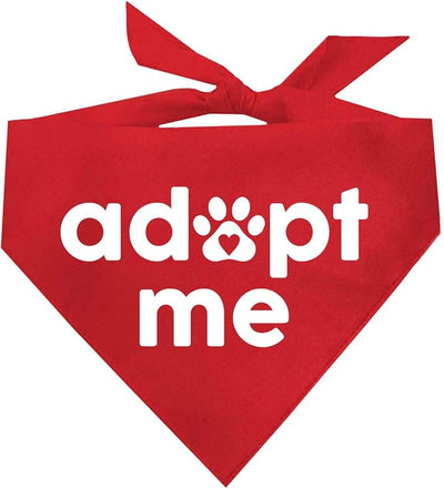 Adopt Me Dog Bandana | 100% Cotton | Made in USA | Adoption Event Prop Photoshoot | Rescue | Puppy | New Dog |Red, X-Small (326)