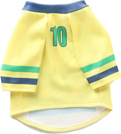 Pet Dog Jersey, Summer Cooling Mesh Fabric, Soccer Sportswear, Lightweight Football Casual Clothes for Small Dogs, Yellow, X-Large