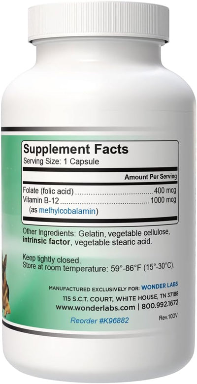 Wonder Laboratories Pet Factor B-12 | Vitamin B-12 in Methylcobalamin Form | Popular in Treatment of EPI in Dogs. 90 Count