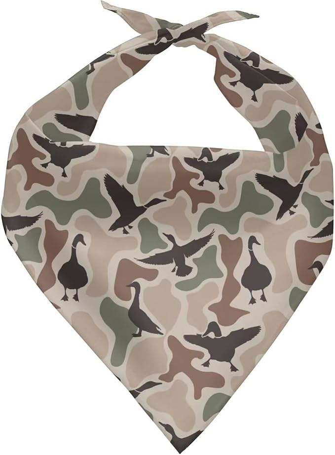 KEIAHUAN Dog Bandana Duck Camo Hunting Adjustable Dog Bibs Triangle Pet Scarf Reversible Holiday Kerchief Washable Breathable Soft Cat Bandanas