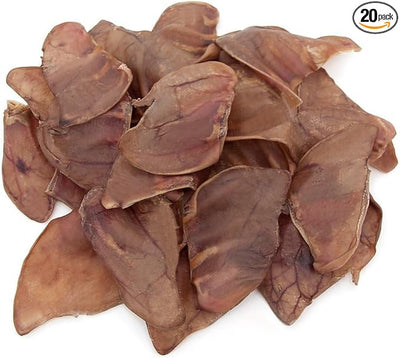 Best Pet Supplies GigaBite Whole Pig Ears for Dogs, 20 Pack - All-Natural Slow-Roasted Chews that Clean Teeth and Satisfy Aggressive Chewers