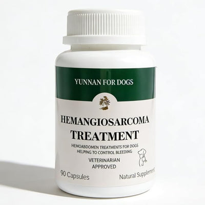 Yunnan Sanqi Capsules for Dogs, Herbal Quick Stop Bleeding, Blood Support for Hemangiosarcoma, Hemoabdomen, Cancer Bleeding, Pericardial Effusion, Ulcer-Related Bleeding, Bloody Stools - 90 Capsules