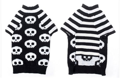 NACOCO Pet Sweaters Skeleton Sweater The Cat Dog Clothes Pet Clothing Little Puppy Dog Sweaters (Small) Black