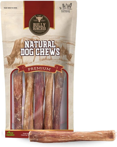 Bully Bunches 6 Inch Collagen Wrapped in Beef Bully Stick | Consistently Sized, All-Natural, Long Lasting Dog Chew | Dental Stick for Avid Chewers (6 Inch, 5 Pack)