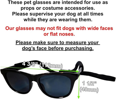 G006 Dog Pet Retro 80s Costume Sunglasses for Small Breed (Black 80s + Black Tuxedo)