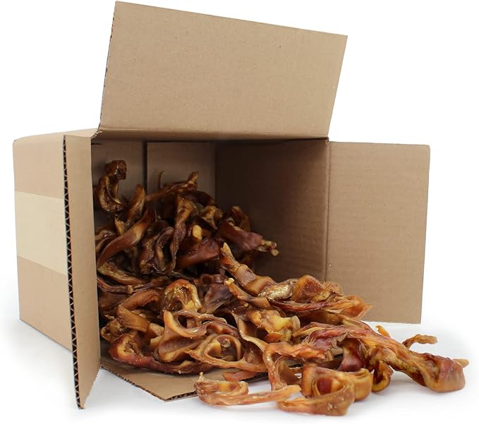 Best Pet Supplies GigaBite Roasted Pig Ear Slivers for Dogs, 1.8 Pounds - Natural Dog Chews that Help Clean Teeth and Gums Safe for Puppies and Aggressive Chewers