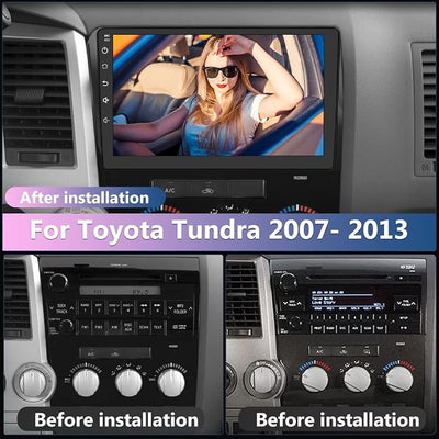 Car Radio for Toyota Tundra 2007-2013 & Sequoia 2008-2018 Android 13 Car Stereo with 10.1 Inch Touch Screen Wireless CarPlay & Android Auto Bluetooth WiFi AM/FM Radio