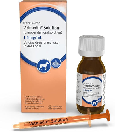 VETMEDIN® Solution (pimobendan Oral Solution) for Dogs, 1.5 mg/mL, inodilator, 50 mL Bottle