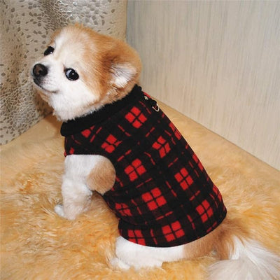 Dog Sweater, Soft Fleece Vest with Leash Ring Pullover Jacket Winter Pet Dog Clothes for Puppy Small Dog Cat Teddy Chihuahua Yorkshire for Christmas (Red, 2XL)