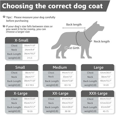 SAWMONG Waterproof Dog Winter Coat, Warm Fleece Lined Dog Jacket with Hood, Windproof Puppy Coat, Pet Apparel Vest for Outdoor&Indoor Winter Activities(Silver,XS)