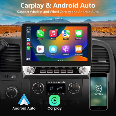 Junsun 4Core 64GB ROM Car Radio Stereo for Chevy Chevrolet Silverado 2007-2013 Tahoe Equinox GMC Sierra Yukon with Android 13 CarPlay Android Auto Bluetooth FM/AM Backup Camera