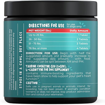 Taurine Supplement for Dog – with CoQ10, Taurine and L-Carnitine for Dogs