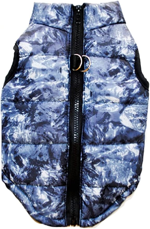 Winter Waterproof Windproof Reversible Vest Coat Warm for Cold Weather Down Jacket Small Medium Dogs (Not Suitable Big Dogs) Y-1-cloud Multicolored M(Back:12.5'', Chest:18.5'', 8.5-10.5lbs)