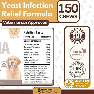 Lipoma Treatment for Dogs – Lumps & Bumps Support, Helps Reduce Fatty Tumors, Turkey Tail Mushroom Chews for Immune Health with L Carnitine, Chicken Flavor, 150 Soft Chews