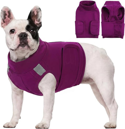 AOFITEE Dog Anxiety Vest, Thunder Jacket for Dogs Anxiety, Soft Breathable Dog Calming Shirt for Fireworks, Thunder, Separation, Anti-Anxiety Dogs Calming Vest with Hook & Loop Closure, Purple S