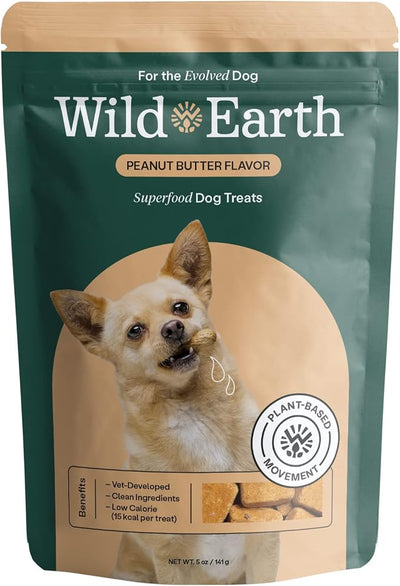 Wild Earth Superfood Dog Treats, Plant Based Dog Treats with Omega Acids, Prebiotics & Koji Protein, No Fillers, Veterinarian-Developed, Variety (Pack of 3) Flavors