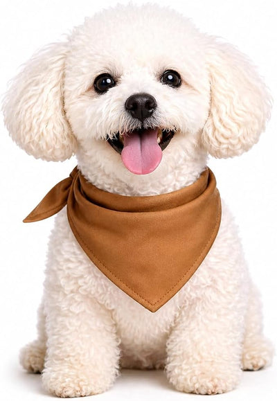 Petitebella Single Color Pet Bandana (Brown, Medium)