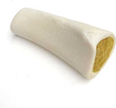 Cadet Double Stuffed Shin Bone, Long Lasting Dog Bones for Aggressive Chewers, High Protein Filled Dental Chew, Bully Stick Bacon & Cheese Filling, 5-6" for Large Dogs