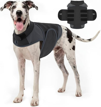 IECOii Dogs Anxiety Vest for Great Dane, Pet Dog Calming Jacket with Gentle Pressure, Breathable Thunder Relief Coat Calming Wrap for Separation Anxiety,Adjustable Fit for Giant Breeds, Grey, XXL