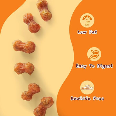 Jungle Calling Dog Treats, 2.5" Chicken Wrapped Peanut Butter Bones, Rawhide Free & Easily Digestible Training Snacks for Small & Medium Dogs, 14 oz, 16 Count