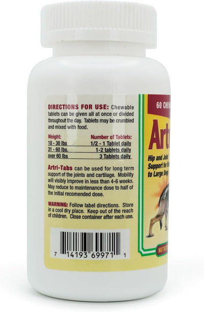 Artri-tabs Complex Dietary Supplement by Interfarma Corp | Cartilage Protection, Reduce Inflammation, & Joint Support for Dogs | with Glucosamine, Collagen, & MSM | Beacon Flavor | 60 Tablets. (6)