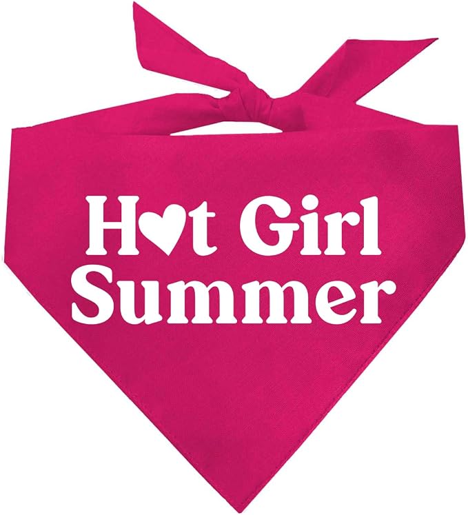 Hot Girl Summer Dog Bandana (Hot Pink, OS 310)