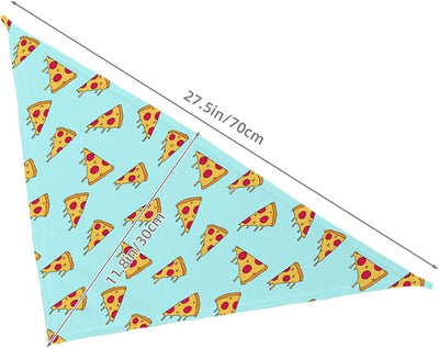 Pizza Blue Food Dog Bandana Scarf Triangle Bibs Pet Accessories Cat Kerchief