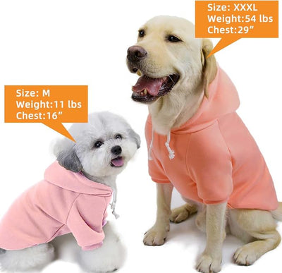2-Pack Dog Hooded Sweaters & Jackets - Soft Dog Clothes Hoodie for Small/Medium/Large Dogs & Cats | All-Season Comfort & Fit, Stylish Pet Shirts Apparel & Accessories (Light Pink, Coral, Medium)