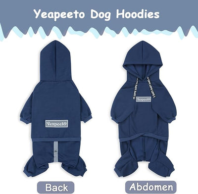 Dog Hoodies Winter Coat for Large Medium Dogs, Pullover 10 Legs Warm Coat Hooded Sweatshirt, Fleece Hoodie for Cold Weather (Dark Blue, 7X-Large)