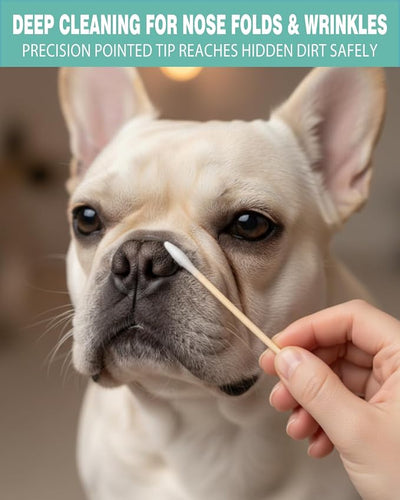 Pointed Cotton Swabs 6 Inch 400 Count – Precision Tapered Wooden Cotton Swabs for Gun Cleaning, Makeup Correction & Dog Ear Care | Extra Long Lint-Free Dual Tip Cotton Tipped Applicators