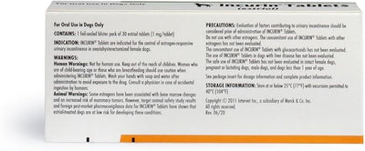 INCURIN (Estriol) Tablets for Dogs, 1-mg, 30 Tablets