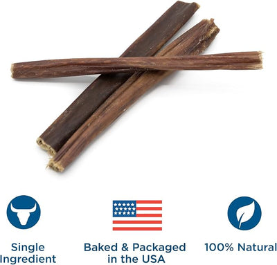 Best Bully Sticks 6 Inch Gullet Sticks - 25 Count (Pack of 1) - Natural, Esophagus Snack, Rawhide Alternative
