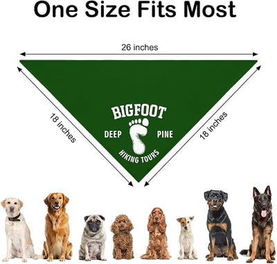 Sasquatch Green Dog Bandana, Christmas Birthday Gifts for Dog Lover, Funny Puppy Scarf Photo Prop for Adventure Hiking Camping Mountain, Sasquatch - Themed Pet Scarf Present for Outdoor Forest