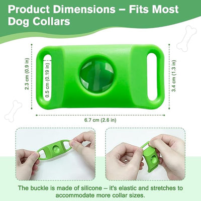 Natural Flea and Tick Prevention Pendant for Dogs Flea and Tick Collar, Waterproof Flea and Tick Repellent Dog Tag Safe for All Breeds & Sizes with 2 Silicone Buckles & 4 Refills, COLLAR NOT INCLUDED