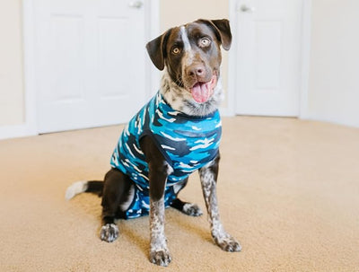 Suitical Recovery Suit Dog, Medium Plus, Blue Camouflage