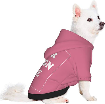 Personalized Chihuahua Dog Hoodie, Custom Pet Warm Sweatshirt Costume with Name Number Photo, Customize ID Clothes for Pupppy Kitten Dogs Cats, DarkPink, L