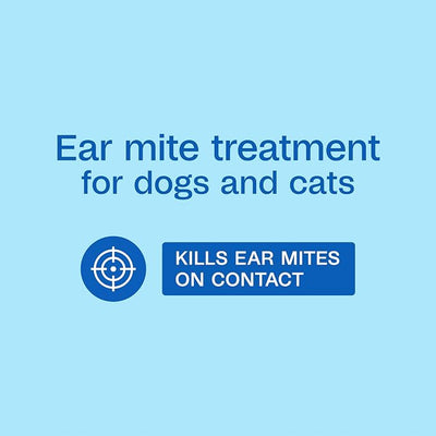 ADAMS Ear Mite Treatment for Dogs, Cats, Puppies & Kittens, Kills Ear Mites On Contact, Ear Drop Relief for Dogs and Cats Suffering from Ear Mites, Soothing Aloe and Lanolin Formula, 0.5 Fl oz