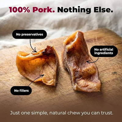 Best Pet Supplies GigaBite Half-Cut Pig Ears for Dogs, 50 Pack - All-Natural Slow-Roasted Chews that Clean Teeth and Satisfy Aggressive Chewers