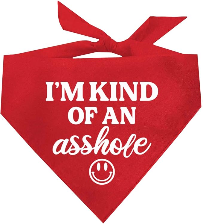 I'm Kind of an As*Hole Dog Bandana Red, One Size (x)